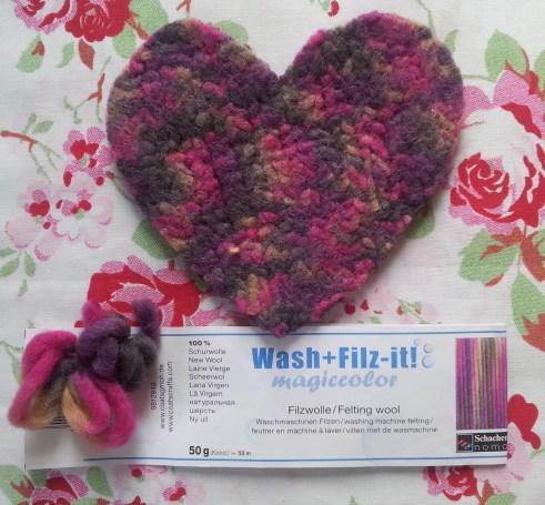 Felted Heart Coaster