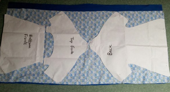 Laying out peg bag pattern pieces