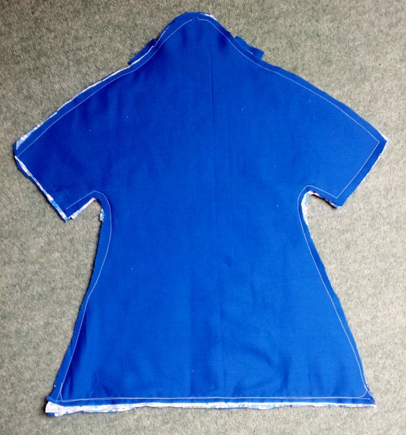 Stitched peg bag back inside out