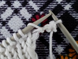 Picot edging, slip stitch over