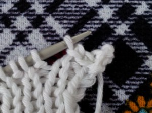 picot slip stitch back onto left needle