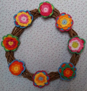 Wreath with Attic 24 Triple Layer Flowers