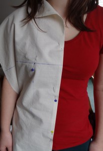 Pinning Toile through bust point