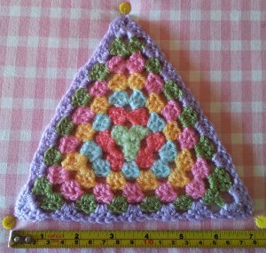 Steam Blocking Granny Triangles to 7 inches