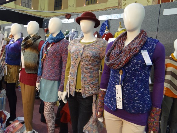 Knitted jumpers on manequins