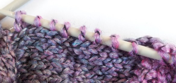 Picking up stitches along one side of block