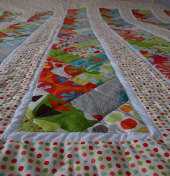 Friendship braid quilted in squares