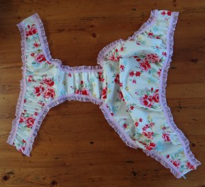 Knicker elastic sewn in place