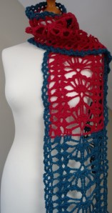 Finished one skein wonder fan centred scarf