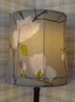 Finished lampshade with light turned on
