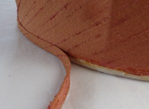 peeling off lampshade trim, bias binding