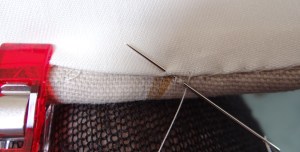 Stitch lining onto cover