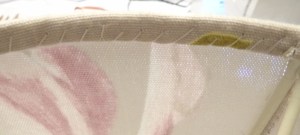 Whip stitch lining onto binding