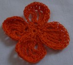 orange crochet lacy flower