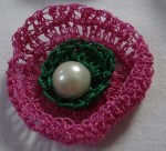 two layer crochet flower with beads