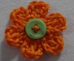 orange crochet flower