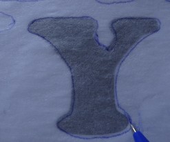 Drawletters onto fusible interfacing