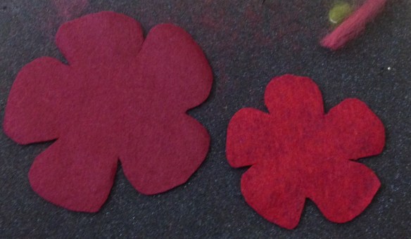 cut flower shaped flat felt