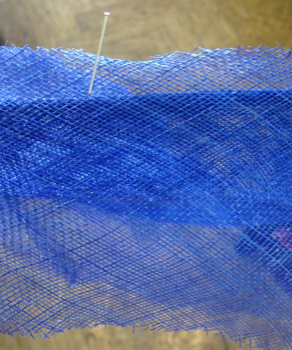 lay bias strip on brim edge