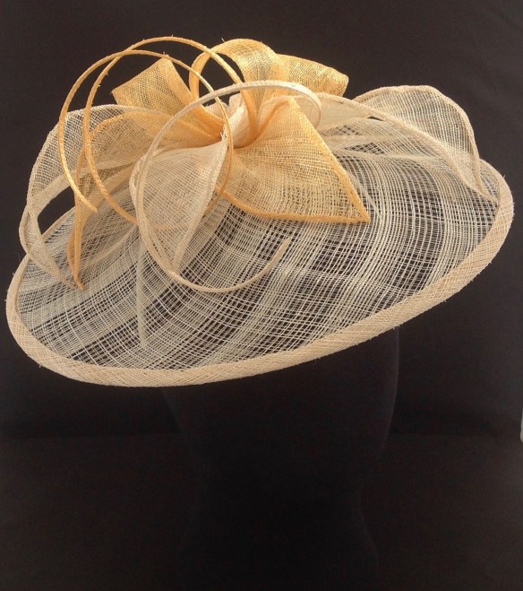 Sinamay Gold and Ivory Hatinator Isabella Josie