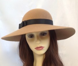 Camel wool felt 70's style floppy hat Isabella Josie