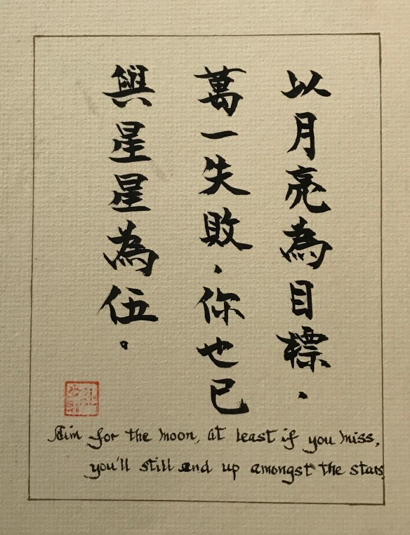 Aim for the moon, at least if you miss you will end up amongst the stars